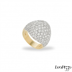 Leo Pizzo Yellow Gold Diamond Bombe Ring